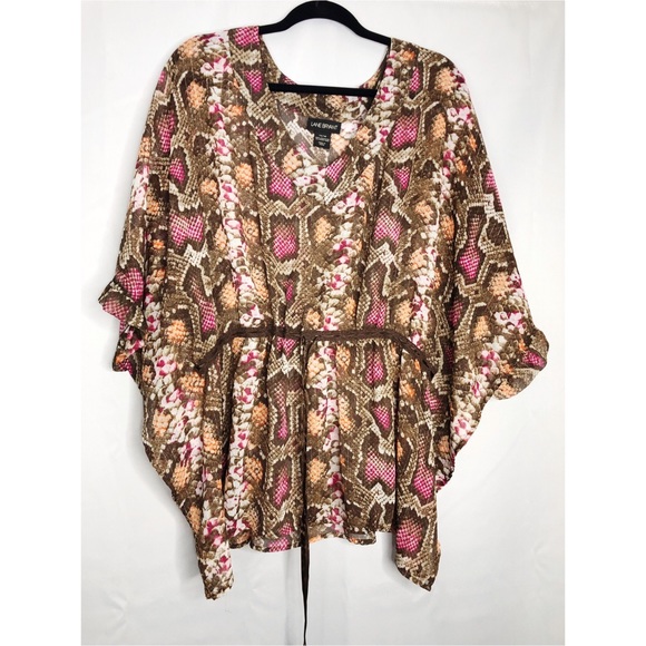 Lane Bryant Tops - Lane Bryant blouse animal print bright 14 16 sheer